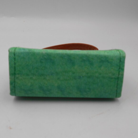 MINI LIPSTICK HORSE THEME PURSE GREEN BROWN AND SILVER CUTE - Picture 7 of 12